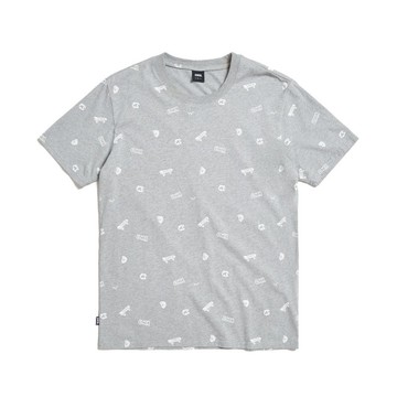 EDWIN 滿版印花短袖T恤-男款 (麻灰色) #上衣