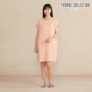 YVONNE 以旺傢飾 雙層紗連袖洋裝-粉橘