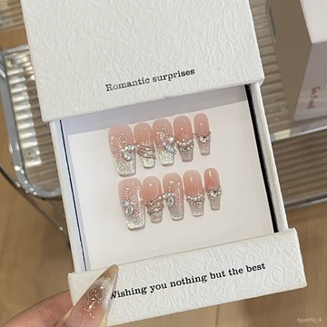 🎀可可精選🎀【浮夢 】純手工爆閃漸變蝴蝶貓眼珍珠法式浮夢可拆卸穿戴甲貼片手工穿戴甲日常穿戴甲顯白美甲片 IGQI