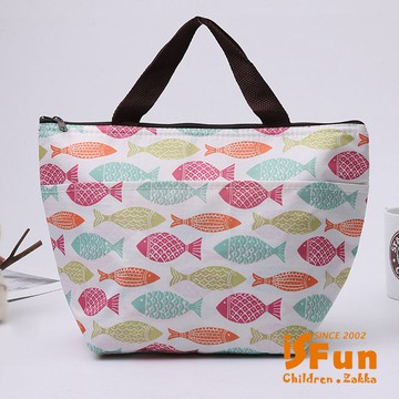 【iSFun】七彩小魚＊手提保冷保溫便當包