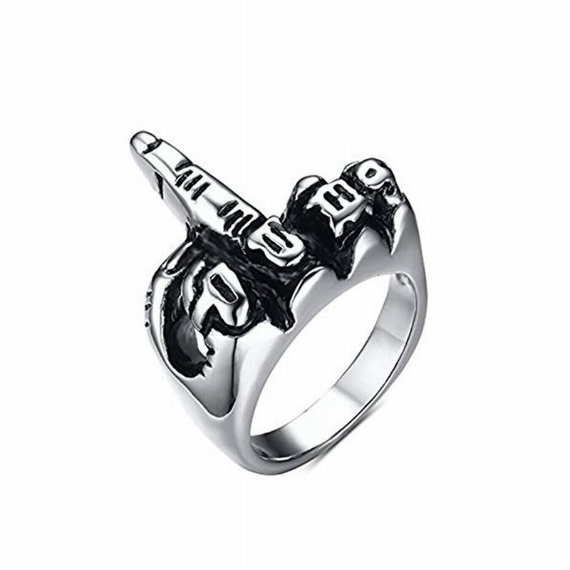 Aiks 人気 アクセサリー メンズ リング シルバー ブラック 21号 ステンレス イニシャル シンプル 指輪 手モチーフ カッコいい ヒップホップ 通販 Lineポイント最大0 5 Get Lineショッピング