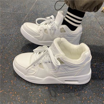 秋冬ins簡約文藝范加絨氣墊聯名籃球運動鞋女學生黨保暖跑步鞋男
