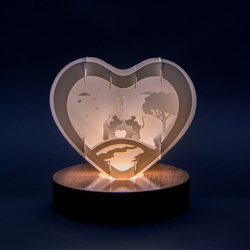 光影紙雕夜燈-米奇米妮基本款