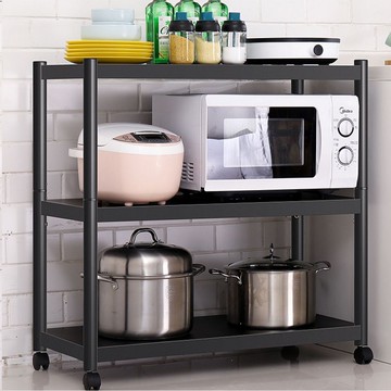 【誠宜居家】60x35x80公分《黑色》三層不鏽鋼隙縫架(贈輪組)-加強底部橫梁-收納架 不鏽鋼置物架 不銹鋼置物架 廚房不銹鋼置物架 置物架 家電架 廚房架 架子)