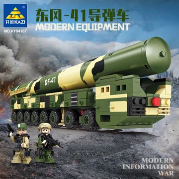 開智東風-41導彈車軍事積木模型益智拼裝玩具小顆粒男孩禮物批發