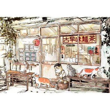 蝦皮隔日到貨 百合 聚眾吸貓系列 拼圖(108片)-古早味麵茶冰店 墊腳石購物網