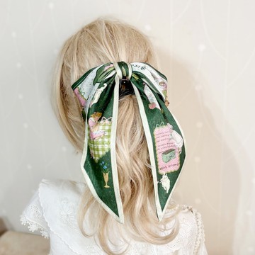 插畫絲巾式香蕉夾 鯊魚夾 復古女孩 馬尾夾 髮夾 相交夾 邊夾