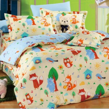 hugs台灣精品童趣系列-森林樂園  雙人床包被套組 ab版設計 mit