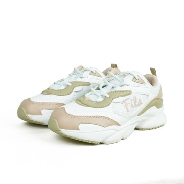FILA 休閒鞋 白 卡其 皮革 復古 小白鞋 女 5J952Y175