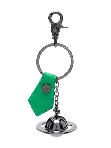 Vivienne Westwood - 3D Orb-plaque keyring - women - Calf Leather/Metal - One Size - Green