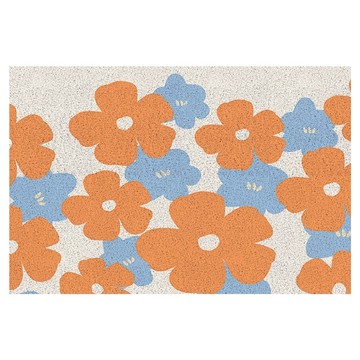 半島良品 可裁剪刮泥防滑絲圈地墊  橘色 + 藍色 + 白色  1個  120 x 80cm