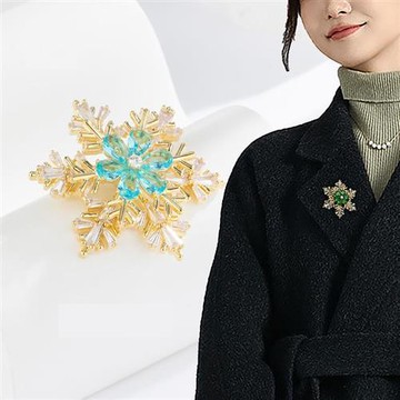 【米蘭精品】現貨+預購 女西裝高級胸針裝飾別針領針襯衫防走光釦首飾-旋轉雪花鋯石百搭女配件4色74lm25