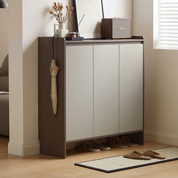 hoi!林氏木業簡約雙色1M三門鞋櫃 OV3N-灰色