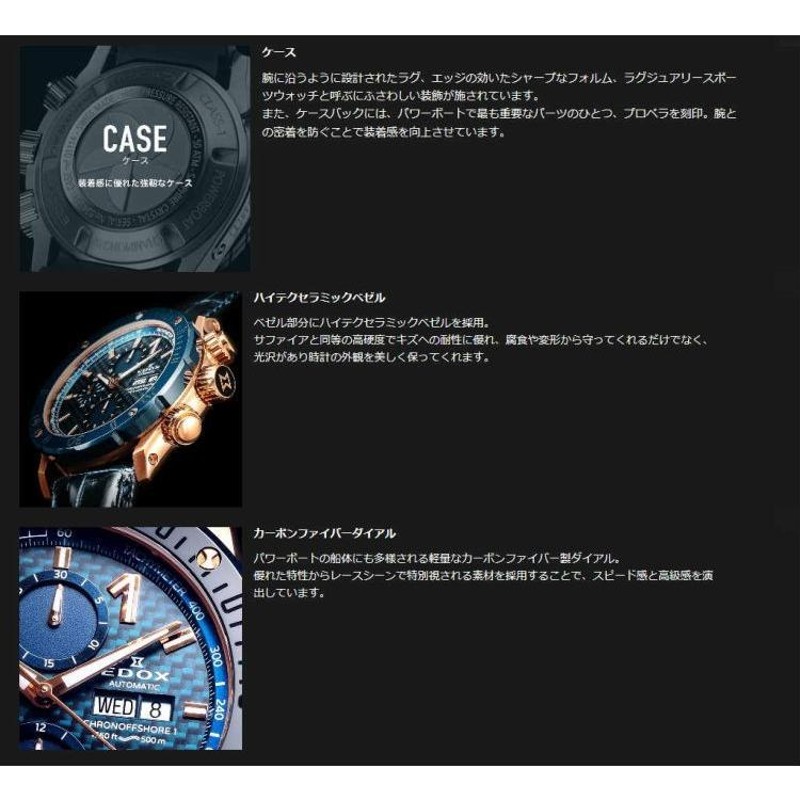 国内正規品 エドックス クロノオフショア1 腕時計 メンズ EDOX CHRONOFFSHORE-1 自動巻き 01114-37R-NIR4-L |  LINEショッピング