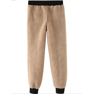 大碼加厚加絨衛褲女秋冬新款通勤氣質仿羊羔絨運動褲寬松休閑褲子