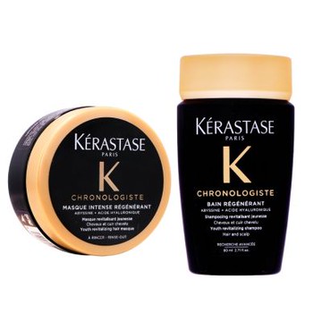 KERASTASE 卡詩 黑鑽極萃逆時髮浴80ml+黑鑽極萃逆時髮膜 75ml - 旅行小樣組合組