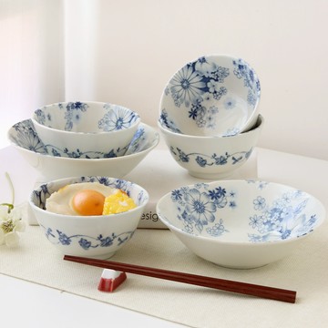 Just Home日本製羽之菊碗盤餐具6件組-飯碗+深盤