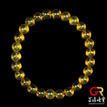 【正佳珠寶】琥珀藍珀 金藍高淨水 6mm 琥珀藍珀手珠｜日本彈力繩