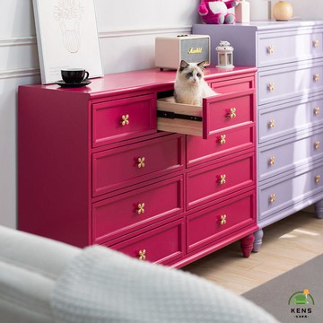 免運/附發票 復古芭比九斗柜 客廳孟菲斯置物櫃 臥室床尾多巴胺抽屜柜子工廠現貨直銷 售後保障 全館免運 店長推薦 6k16