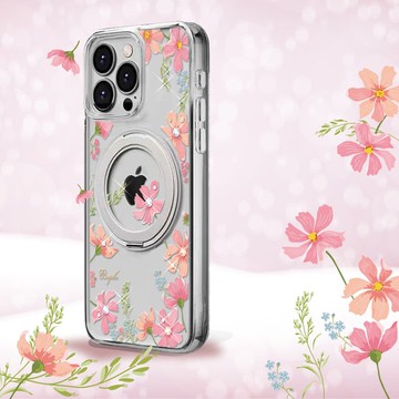 apbs iPhone 16/15/14/13系列 軍規360旋轉磁吸立架鑽殼-四季-春
