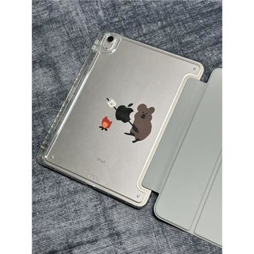簡約可愛考拉燒烤平板保護殼ipadpro11英寸適用2022蘋果AIR5輕薄防彎10代10.9亞克力10.2帶筆槽12.9套mini