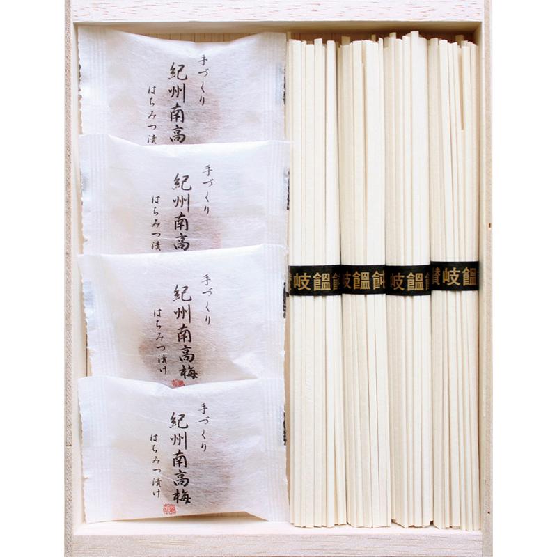 紀州南高梅・讃岐うどん詰合せ(木箱入)  RUU-100 (B8038-537)