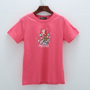 BIG TRAIN 夏祭典全棉修身女T 桃粉Z85093-12