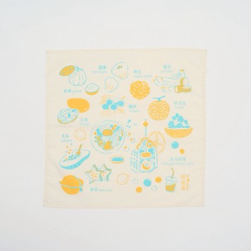 【印花樂】包布巾/台灣水果/藍黃