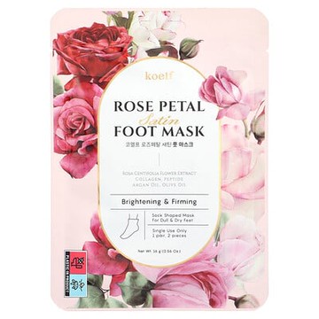 Koelf, Rose Petal Satin 足膜，1 對，0.56 盎司（16 克）