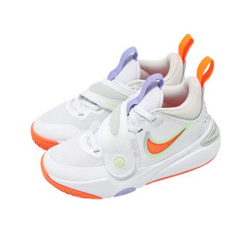 Nike 籃球鞋 Team Hustle D 11 PS 中童 童鞋 白 橘 魔鬼氈 運動鞋 DV8994-103