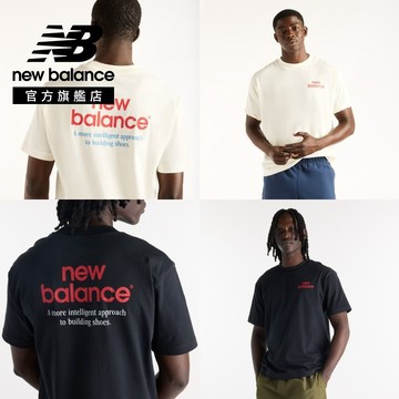 【New Balance】 NB 休閒短袖上衣_男性_米白/黑任選_MT62G7MGAGA/MT62G7MGBK