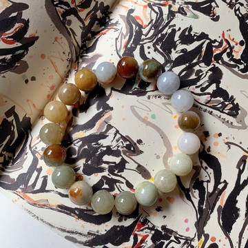 售完供欣賞 蟬不知春。天然緬甸翡翠手鏈 玉石平安禮物老料手串