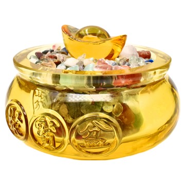 鑫運來 琉璃聚寶盆  金色  9cm