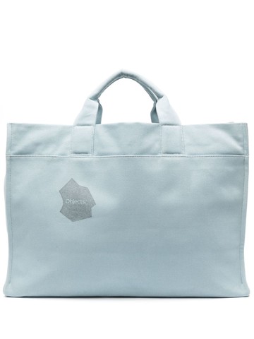 OBJECTS IV LIFE - logo-print cotton tote bag - unisex - Cotton/Cotton - One Size - Grey