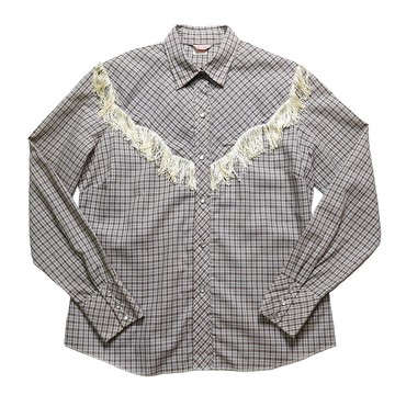 70s H BAR C  格紋流蘇西部襯衫 Western Shirt