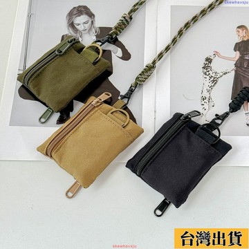 💞低價免運💞【便攜掛脖】網紅日系零錢收納包掛脖小包耳機包拉鍊鑰匙包帆布輕薄小掛包卡包