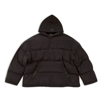 Balenciaga Sporty B Pull-Over Hooded Puffer Jacket 'Black'