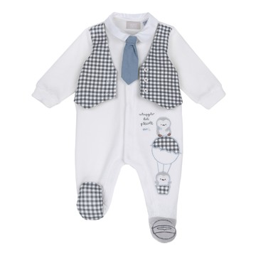 旅行企鵝-格紋配色兩件式背心褲套裝