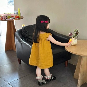 Mini baby🌷女童連衣裙夏季兒童裙子韓版寶寶小飛袖夏裝公主無袖背心