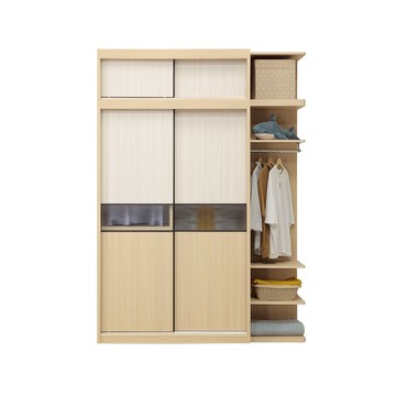 直人木業-AVERY現代輕奢風長虹玻璃高被櫥滑門衣櫃168公分(滑門衣櫃122公分+轉角櫃46公分)