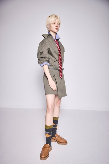 結構層次襯衫式洋裝