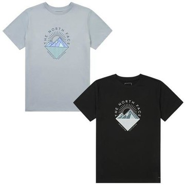 The North Face 北面 短袖上衣 女裝 排汗 幾何印花 灰藍/黑 NF0A8GZWFM2/NF0A8GZWJK3