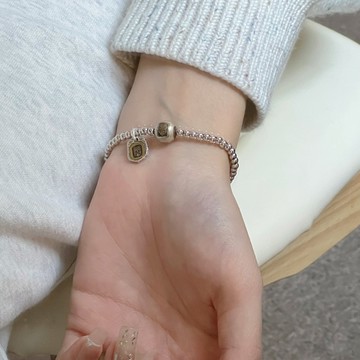 手鍊 手縺 一十七手作 原創設計s925銀扎基拉姆西藏守護神復古銀珠手鏈