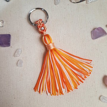 C011-手工編織串珠小流蘇鑰匙圈