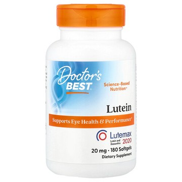 Doctor's Best, 葉黃素，Lutemax 2020，20 毫克，180 粒軟膠囊