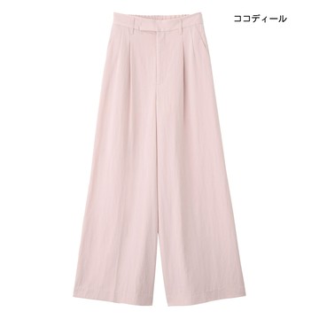 【ココディール】粉色緞面寬版長褲 O4W16386