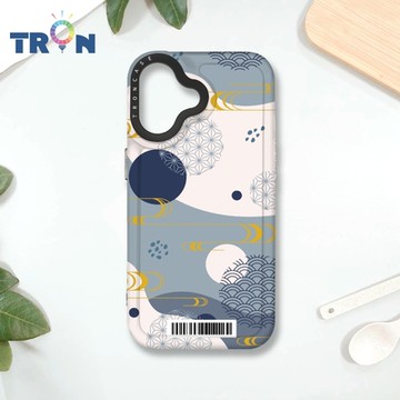 TRON IPHONE 16 日系和風圓點流水紋系列 防摔 MAGSAFE 磁吸 太空載具殼 透黑 手機殼
