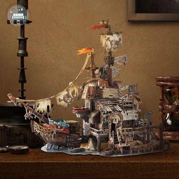 免運 公司貨 diy拼裝 樂高 樂立方3D立體拼圖托爾圖加加勒比海盜灣模型手工拼裝玩具成人潮玩可開發票 工廠現貨直銷 售後保障 5m819