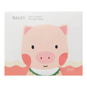 BaILEY 拋棄式奶粉袋 豬寶寶 BPA Free 雙拉鍊 安全材質  30個  1盒