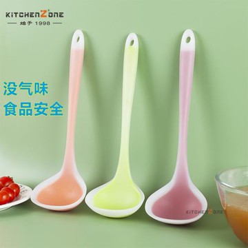 KITCHENZONE德國硅膠湯勺大號耐高溫粥湯殼勺子盛湯勺子廚具墊托